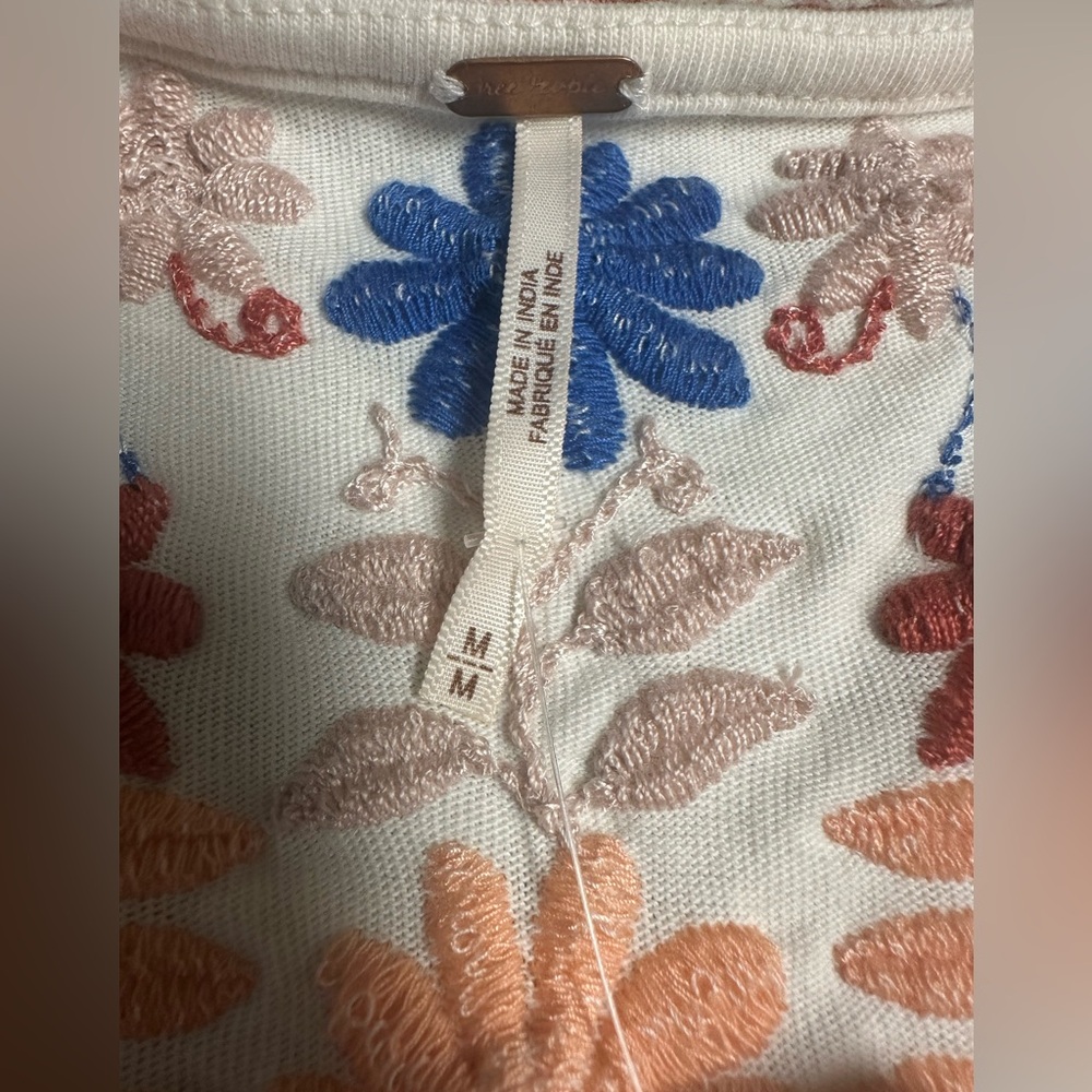 Free People Floral Embroidered Vest - Cream, Red, Blue, Orange - Picture 5 of 6